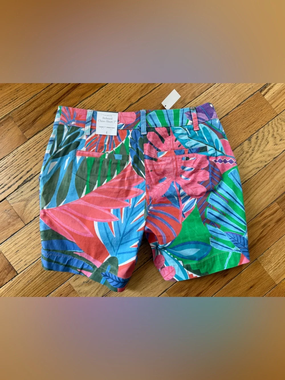 Talbots Vibrant Floral Botanical Cotton Blend Chino Shorts Women’s Size 4 NWT - Picture 10 of 15
